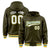 Custom Olive White-Gold Varsity Full-Snap Letterman Classic Hoodie Jacket