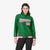 Custom Kelly Green Pink-White Varsity Full-Snap Letterman Classic Hoodie Jacket