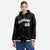 Custom Black White-Gray Varsity Full-Snap Letterman Classic Hoodie Jacket