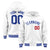 Custom White Royal Blue Varsity Full-Snap Letterman Classic Hoodie Jacket