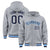 Custom Gray Navy-White Varsity Full-Snap Letterman Classic Hoodie Jacket