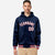 Custom Navy White-Red Varsity Full-Snap Letterman Classic Hoodie Jacket