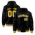 Custom Black Gold-Black Varsity Full-Snap Letterman Classic Hoodie Jacket