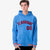 Custom Powder Blue Red-Navy Varsity Full-Snap Letterman Classic Hoodie Jacket