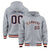 Custom Gray Navy-Orage Varsity Full-Snap Letterman Classic Hoodie Jacket