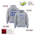 Custom Gray Royal Blue-White Varsity Full-Snap Letterman Classic Hoodie Jacket