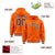 Custom Orange Navy-White Varsity Full-Snap Letterman Classic Hoodie Jacket