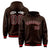 Custom Brown White-Red Varsity Full-Snap Letterman Classic Hoodie Jacket