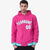 Custom Pink White-Aqua Varsity Full-Snap Letterman Classic Hoodie Jacket