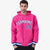 Custom Pink White-Royal Blue Varsity Full-Snap Letterman Classic Hoodie Jacket