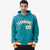 Custom Aqua White-Orange Varsity Full-Snap Letterman Classic Hoodie Jacket