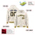 Custom Cream Navy-Gold Varsity Full-Snap Letterman Classic Hoodie Jacket