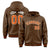 Custom Brown Orange-White Varsity Full-Snap Letterman Classic Hoodie Jacket