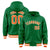 Custom Kelly Green Orange-White Varsity Full-Snap Letterman Classic Hoodie Jacket