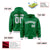 Custom Kelly Green Gray-White Varsity Full-Snap Letterman Classic Hoodie Jacket