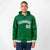 Custom Kelly Green Gray-White Varsity Full-Snap Letterman Classic Hoodie Jacket