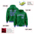 Custom Kelly Green Royal Blue-White Varsity Full-Snap Letterman Classic Hoodie Jacket