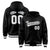 Custom Black White-Gray Varsity Full-Snap Letterman Classic Hoodie Jacket