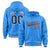 Custom Powder Blue Navy-White Varsity Full-Snap Letterman Classic Hoodie Jacket