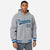 Custom Gray Navy-White Varsity Full-Snap Letterman Classic Hoodie Jacket