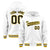 Custom White Black-Gold Varsity Full-Snap Letterman Classic Hoodie Jacket