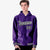 Custom Purple Black-White Varsity Full-Snap Letterman Classic Hoodie Jacket