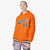 Custom Orange Navy-White Varsity Full-Snap Letterman Classic Hoodie Jacket