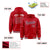 Custom Red White Varsity Full-Snap Letterman Classic Hoodie Jacket