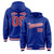 Custom Royal Blue Red-White Varsity Full-Snap Letterman Classic Hoodie Jacket