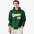 Custom Green White-Gold Varsity Full-Snap Letterman Classic Hoodie Jacket