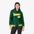 Custom Green White-Gold Varsity Full-Snap Letterman Classic Hoodie Jacket