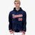 Custom Navy Red-White Varsity Full-Snap Letterman Classic Hoodie Jacket