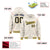 Custom Cream Navy-Gold Varsity Full-Snap Letterman Classic Hoodie Jacket