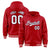 Custom Red Blue White-Navy Varsity Full-Snap Letterman Classic Hoodie Jacket