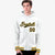 Custom White Black-Gold Varsity Full-Snap Letterman Classic Hoodie Jacket