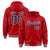 Custom Red Nacy-White Varsity Full-Snap Letterman Classic Hoodie Jacket