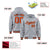 Custom Gray Orange-Black Varsity Full-Snap Letterman Classic Hoodie Jacket