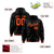 Custom Black Orange-Black Varsity Full-Snap Letterman Classic Hoodie Jacket