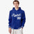 Custom Royal Blue White Varsity Full-Snap Letterman Classic Hoodie Jacket