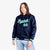 Custom Navy Gray-Aqua Varsity Full-Snap Letterman Classic Hoodie Jacket