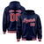 Custom Navy Red-White Varsity Full-Snap Letterman Classic Hoodie Jacket