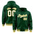 Custom Green White-Gold Varsity Full-Snap Letterman Classic Hoodie Jacket