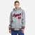 Custom Gray Red-Navy Varsity Full-Snap Letterman Classic Hoodie Jacket