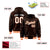 Custom Brown White-Orange Varsity Full-Snap Letterman Classic Hoodie Jacket