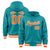 Custom Aqua Orange-White Varsity Full-Snap Letterman Classic Hoodie Jacket