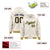 Custom Cream Navy-Gold Varsity Full-Snap Letterman Classic Hoodie Jacket