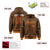 Custom Brown Crimson-Gold Varsity Full-Snap Letterman Classic Hoodie Jacket