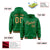 Custom Kelly Green Old Gold-Black Varsity Full-Snap Letterman Classic Hoodie Jacket