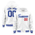 Custom White Royal Blue Varsity Full-Snap Letterman Classic Hoodie Jacket