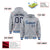 Custom Gray Navy-White Varsity Full-Snap Letterman Classic Hoodie Jacket